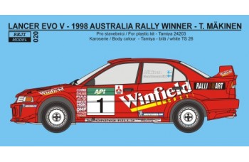 Decal – Mitsubishi Lancer Evo V Rally Australia 1998 – Winfield